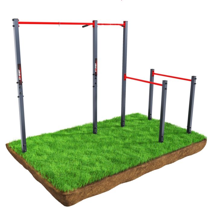 Turngerät Garten mit Monkey Bar Klimmzugstange + Barren