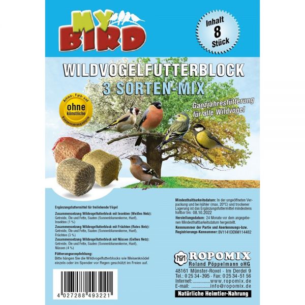 my bird wildvogelfutterblock 3 sorten-mix premium