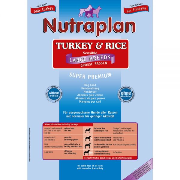Nutraplan Adult Sensible Turkey & Rice Large Breeds 