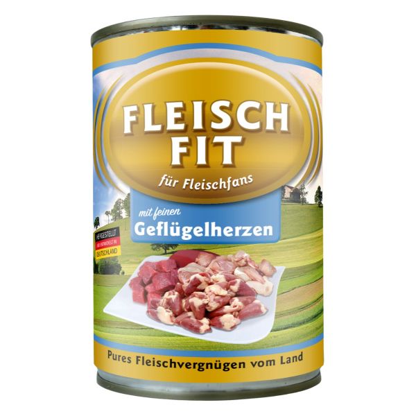 FleischFit Hund mit Geflügelherzen