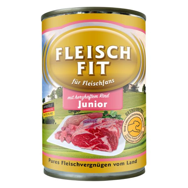 FleischFit Hund Junior mit Rind