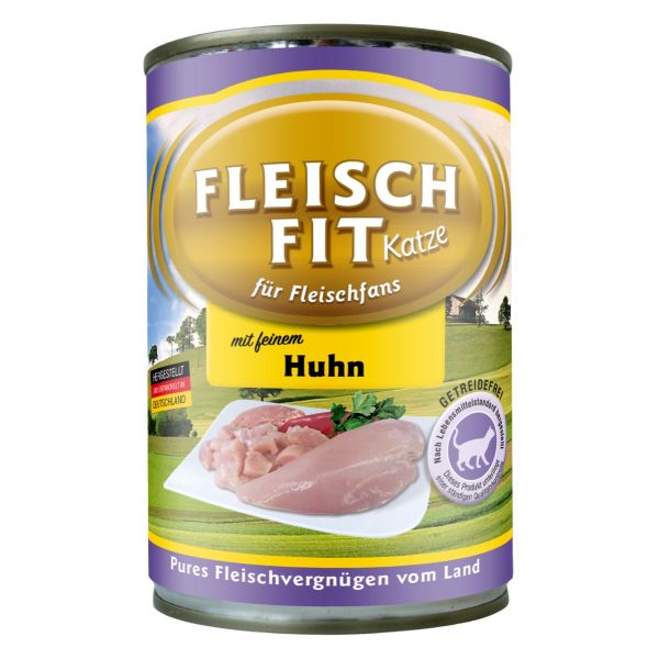 FleischFit Katze mit feinem Huhn 400g