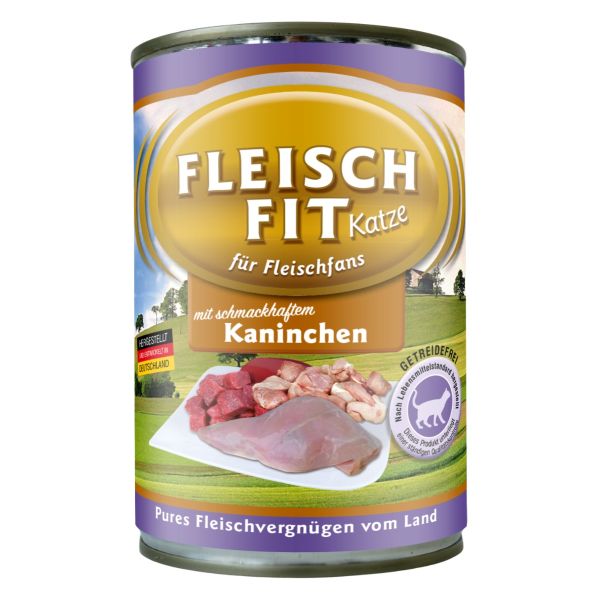 FleischFit Katze mit schmackhaftem Kaninchen 400g