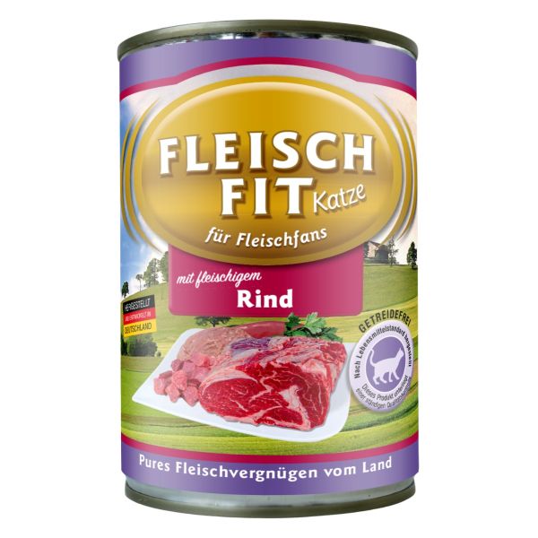  FleischFit Katze mit fleischigem Rind 400g
