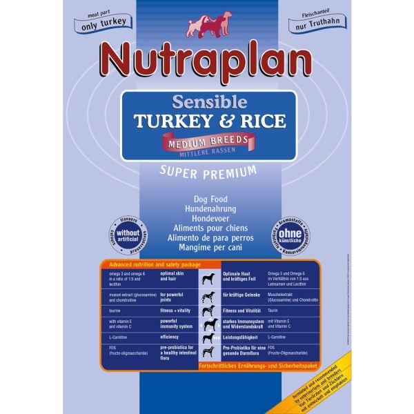 Nutraplan Adult Sensible Turkey & Rice Medium Breeds