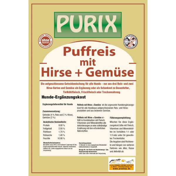 Purix Puffreis mit Hirse & Gemüse 5kg